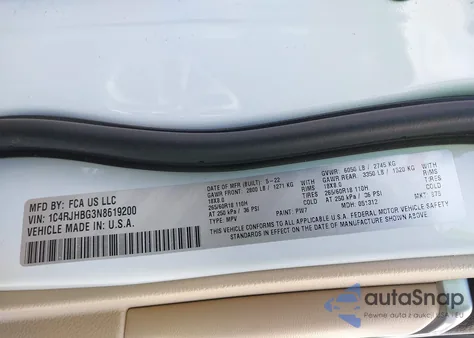 2022 Jeep Grand Cherokee Limited 4X4 из США, поврежденный, VIN 1C4RJHBG3N8619200